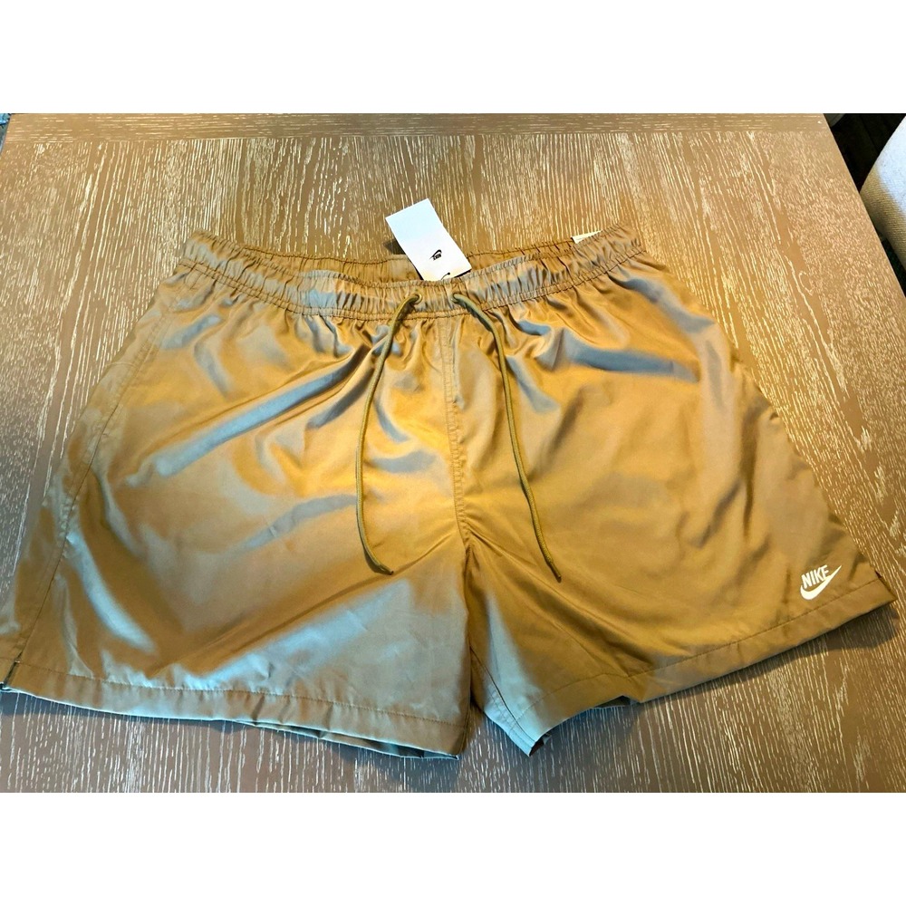 Nike Men's Brown Solid Swim Shorts Standard Fit Polyester Logo NWT 2XL
